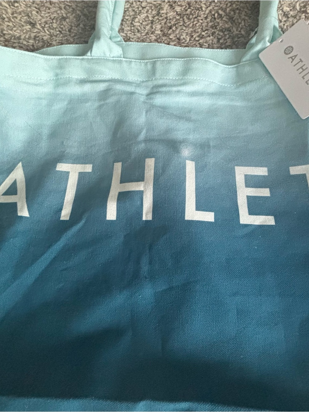Athleta Ombre Aqua to Deep Teal Beach Tote